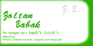 zoltan babak business card